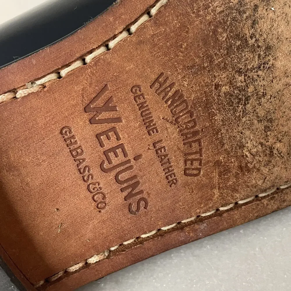G.H. Bass & Co Black Leather Penny Loafers Men’s 10 D Weejuns Dress Shoes Preppy